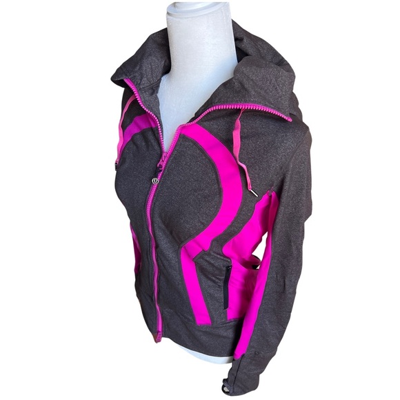 Lululemon Hot Pink and Grey Zip Jacket Size 6 - Picture 3 of 5